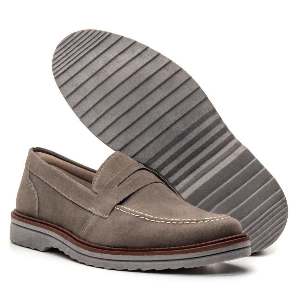 Loafer mocassim Oxford Em Couro Camurça Legitimo