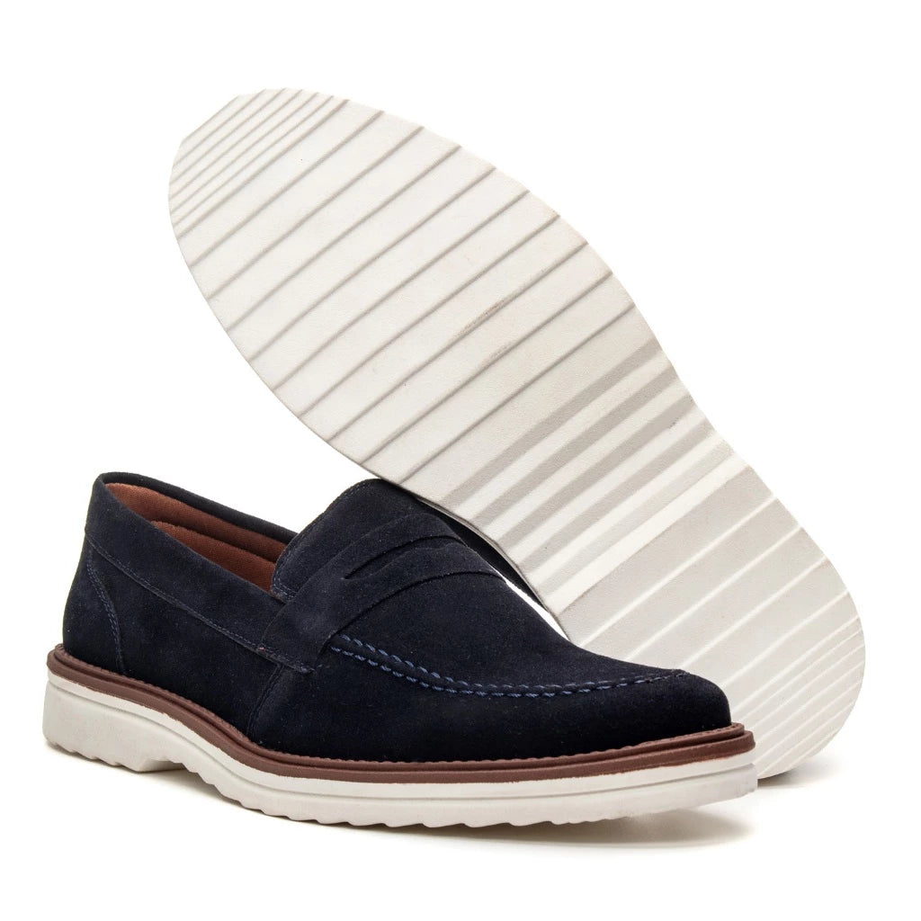 Loafer mocassim Oxford Em Couro Camurça Legitimo