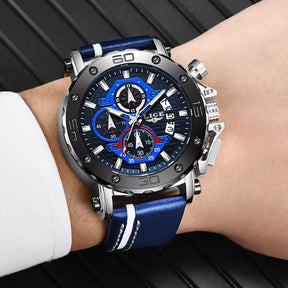 Relógio Masculino Quartzo Pulseira de Couro