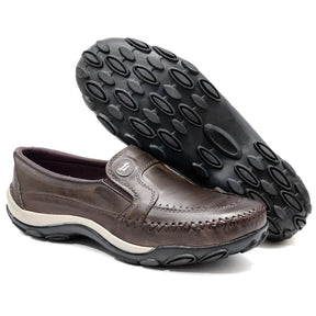 Sapatilha Mocassim Masculina todo em Couro Legítimo Havana