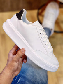 Tênis Masculino Sola Alta Casual Social Plataforma Preto Minimalista