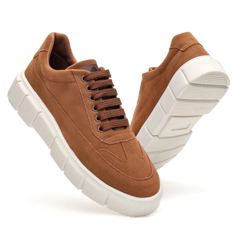 Tenis Oversized Sola Alta Sneaker Masculino Casual Camurça