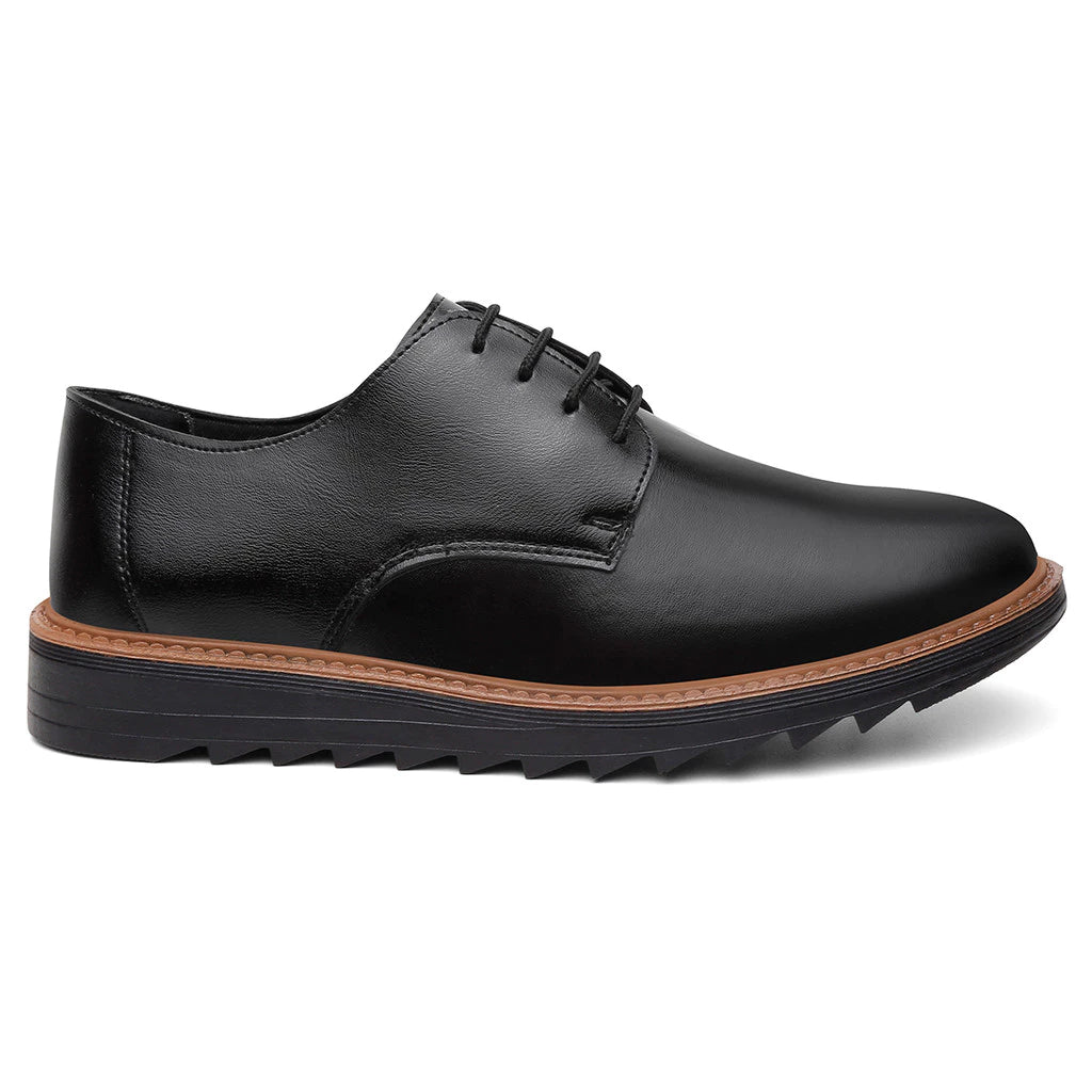 Sapato Social Masculino Esporte Fino Derby Preto Sola Alta