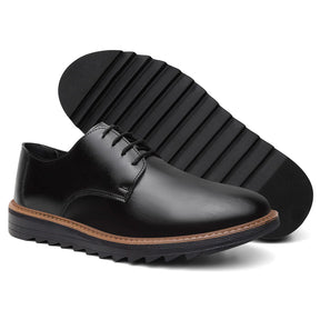 Sapato Social Masculino Esporte Fino Derby Preto Sola Alta